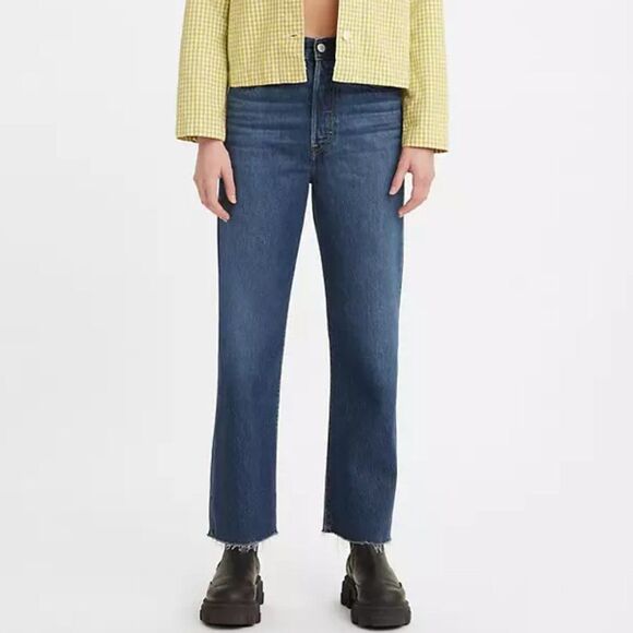 Levi's Premium Ribcage Straight Ankle Jeans Super High Rise Women's Size 24 x 27 - Picture 1 of 13